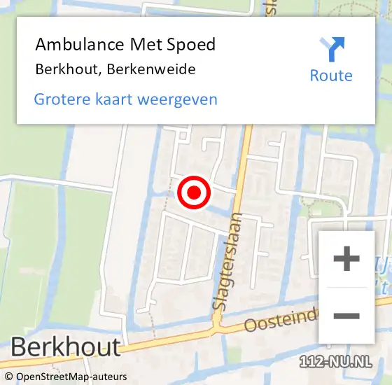 Locatie op kaart van de 112 melding: Ambulance Met Spoed Naar Berkhout, Berkenweide op 8 september 2023 17:37