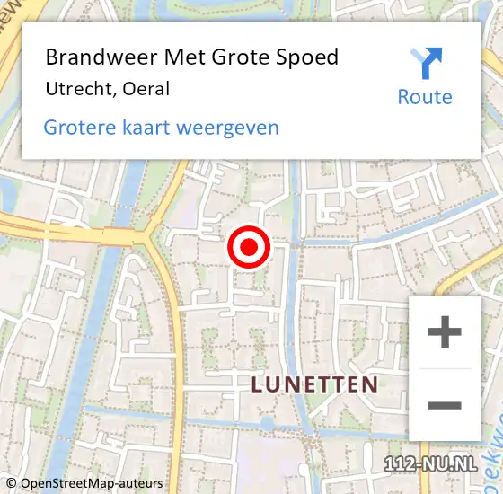 Locatie op kaart van de 112 melding: Brandweer Met Grote Spoed Naar Utrecht, Oeral op 8 september 2023 17:40