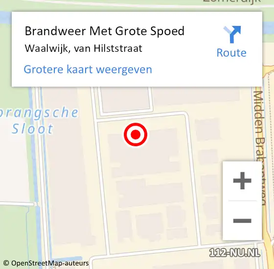 Locatie op kaart van de 112 melding: Brandweer Met Grote Spoed Naar Waalwijk, van Hilststraat op 8 september 2023 18:48