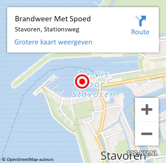 Locatie op kaart van de 112 melding: Brandweer Met Spoed Naar Stavoren, Stationsweg op 8 september 2023 19:10