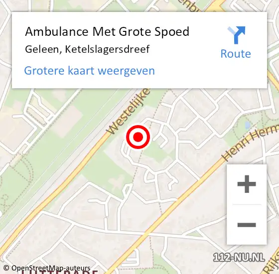 Locatie op kaart van de 112 melding: Ambulance Met Grote Spoed Naar Geleen, Ketelslagersdreef op 13 oktober 2013 20:25