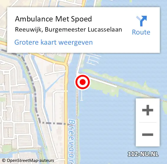 Locatie op kaart van de 112 melding: Ambulance Met Spoed Naar Reeuwijk, Burgemeester Lucasselaan op 8 september 2023 19:46