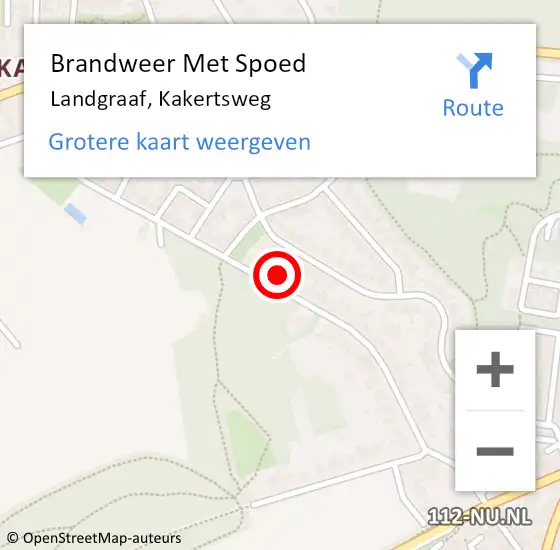 Locatie op kaart van de 112 melding: Brandweer Met Spoed Naar Landgraaf, Kakertsweg op 8 september 2023 20:32