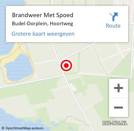 Locatie op kaart van de 112 melding: Brandweer Met Spoed Naar Budel-Dorplein, Hoortweg op 8 september 2023 20:42