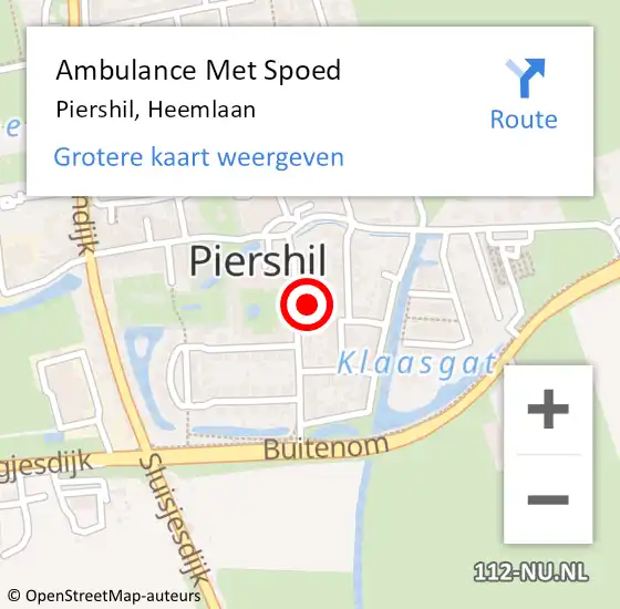 Locatie op kaart van de 112 melding: Ambulance Met Spoed Naar Piershil, Heemlaan op 8 september 2023 21:12