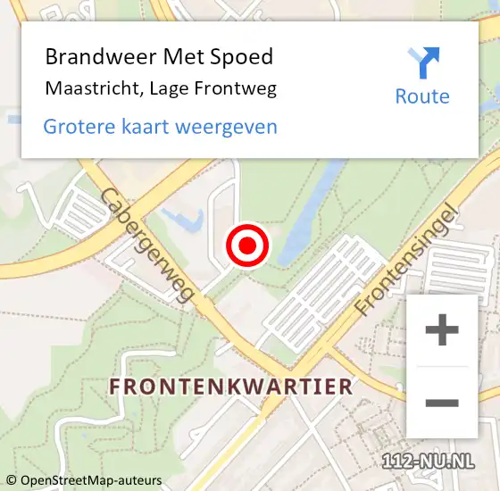 Locatie op kaart van de 112 melding: Brandweer Met Spoed Naar Maastricht, Lage Frontweg op 8 september 2023 21:20