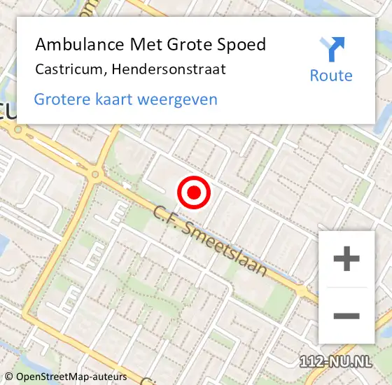 Locatie op kaart van de 112 melding: Ambulance Met Grote Spoed Naar Castricum, Hendersonstraat op 8 september 2023 21:40