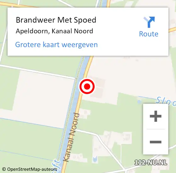 Locatie op kaart van de 112 melding: Brandweer Met Spoed Naar Apeldoorn, Kanaal Noord op 8 september 2023 21:41