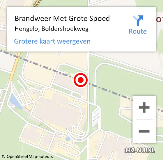 Locatie op kaart van de 112 melding: Brandweer Met Grote Spoed Naar Hengelo, Boldershoekweg op 8 september 2023 23:02