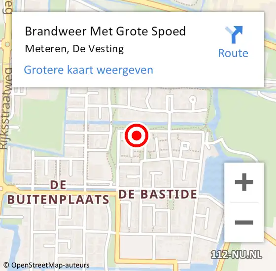 Locatie op kaart van de 112 melding: Brandweer Met Grote Spoed Naar Meteren, De Vesting op 8 september 2023 23:22