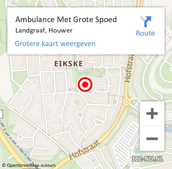 Locatie op kaart van de 112 melding: Ambulance Met Grote Spoed Naar Landgraaf, Houwer op 7 september 2014 14:34