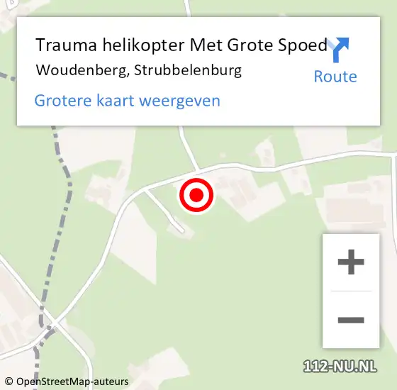 Locatie op kaart van de 112 melding: Trauma helikopter Met Grote Spoed Naar Woudenberg, Strubbelenburg op 9 september 2023 00:32