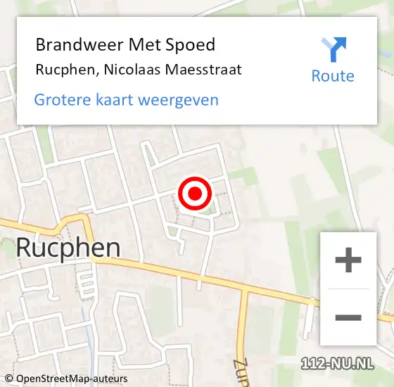 Locatie op kaart van de 112 melding: Brandweer Met Spoed Naar Rucphen, Nicolaas Maesstraat op 9 september 2023 01:04