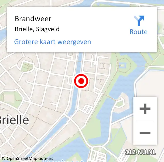 Locatie op kaart van de 112 melding: Brandweer Brielle, Slagveld op 9 september 2023 01:14