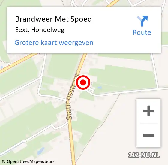 Locatie op kaart van de 112 melding: Brandweer Met Spoed Naar Eext, Hondelweg op 9 september 2023 01:47