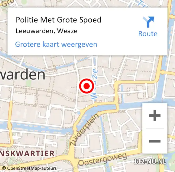 Locatie op kaart van de 112 melding: Politie Met Grote Spoed Naar Leeuwarden, Weaze op 9 september 2023 01:50