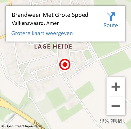 Locatie op kaart van de 112 melding: Brandweer Met Grote Spoed Naar Valkenswaard, Amer op 9 september 2023 03:13