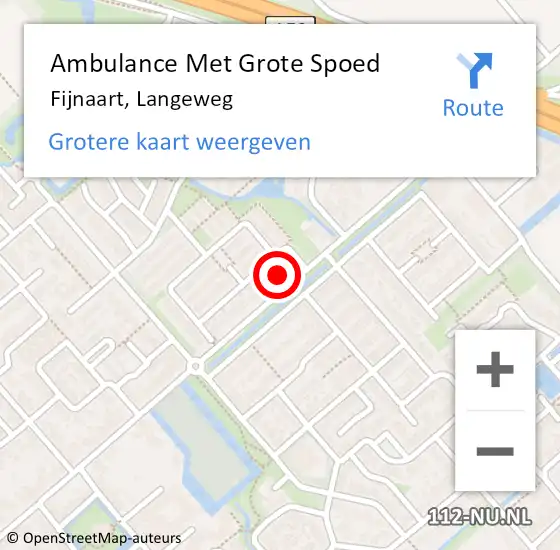 Locatie op kaart van de 112 melding: Ambulance Met Grote Spoed Naar Fijnaart, Langeweg op 9 september 2023 06:08