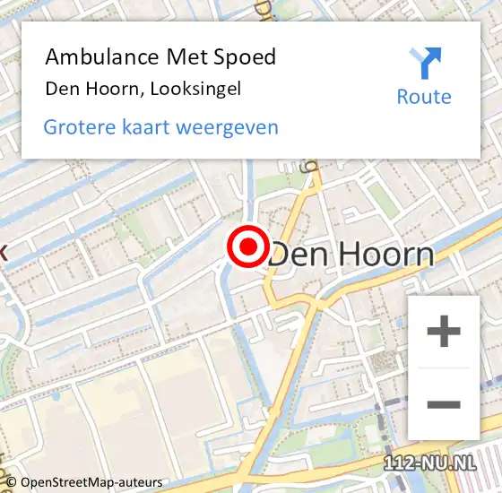 Locatie op kaart van de 112 melding: Ambulance Met Spoed Naar Den Hoorn, Looksingel op 9 september 2023 10:24