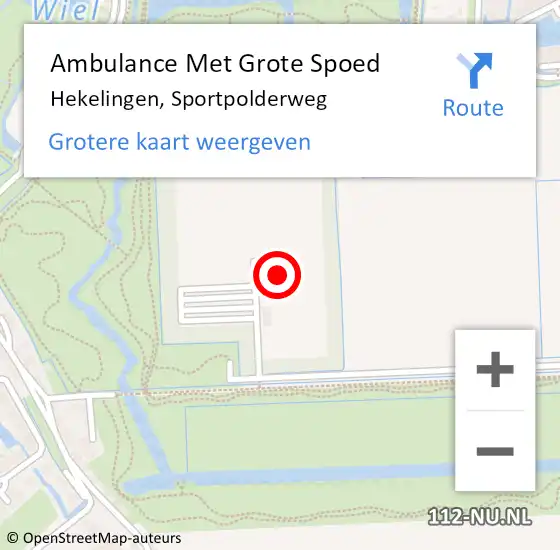 Locatie op kaart van de 112 melding: Ambulance Met Grote Spoed Naar Hekelingen, Sportpolderweg op 9 september 2023 12:18