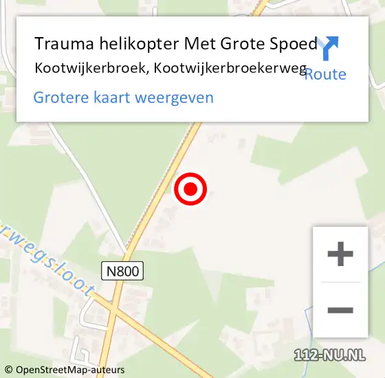 Locatie op kaart van de 112 melding: Trauma helikopter Met Grote Spoed Naar Kootwijkerbroek, Kootwijkerbroekerweg op 9 september 2023 12:19
