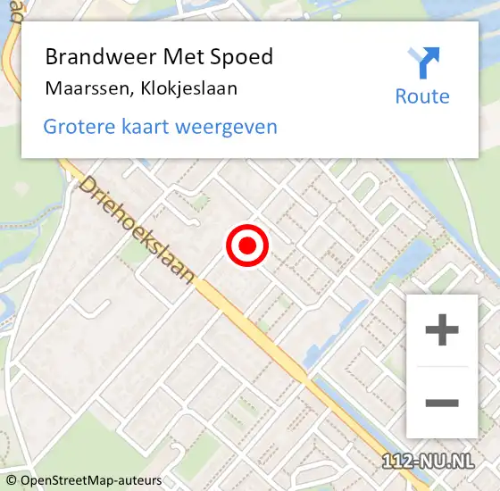 Locatie op kaart van de 112 melding: Brandweer Met Spoed Naar Maarssen, Klokjeslaan op 9 september 2023 12:27