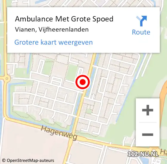 Locatie op kaart van de 112 melding: Ambulance Met Grote Spoed Naar Vianen, Vijfheerenlanden op 9 september 2023 12:54