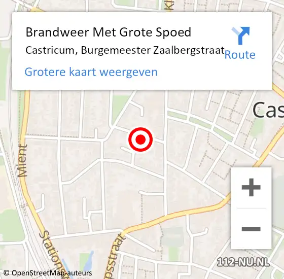 Locatie op kaart van de 112 melding: Brandweer Met Grote Spoed Naar Castricum, Burgemeester Zaalbergstraat op 9 september 2023 14:03