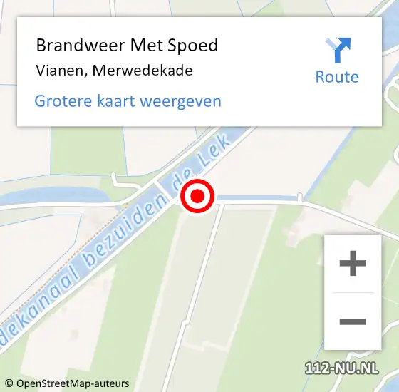 Locatie op kaart van de 112 melding: Brandweer Met Spoed Naar Vianen, Merwedekade op 9 september 2023 14:25