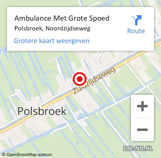 Locatie op kaart van de 112 melding: Ambulance Met Grote Spoed Naar Polsbroek, Noordzijdseweg op 13 oktober 2013 20:38