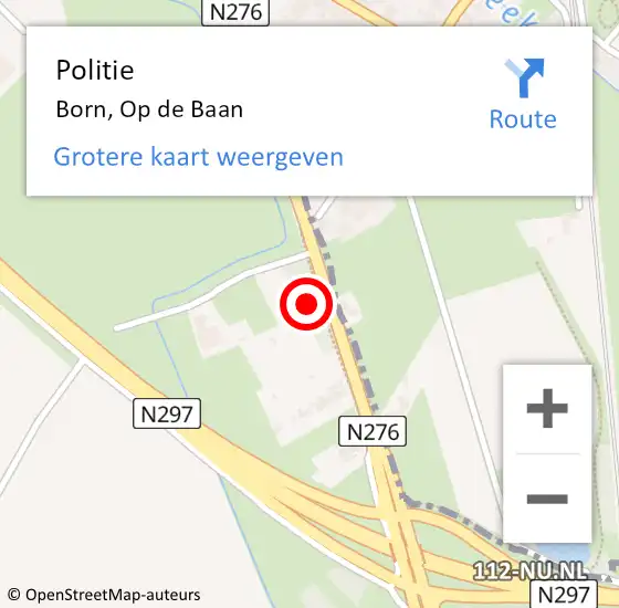 Locatie op kaart van de 112 melding: Politie Born, Op de Baan op 9 september 2023 15:16