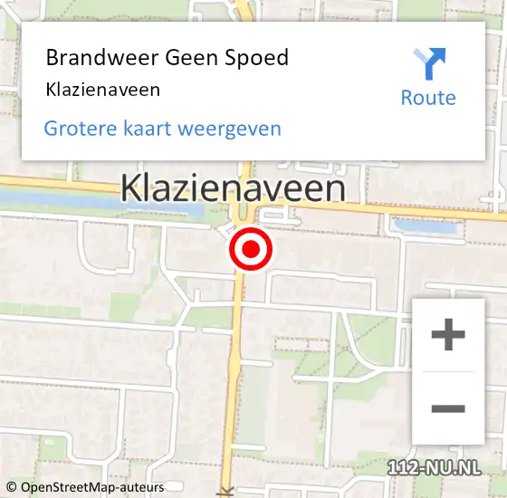 Locatie op kaart van de 112 melding: Brandweer Geen Spoed Naar Klazienaveen op 9 september 2023 15:19