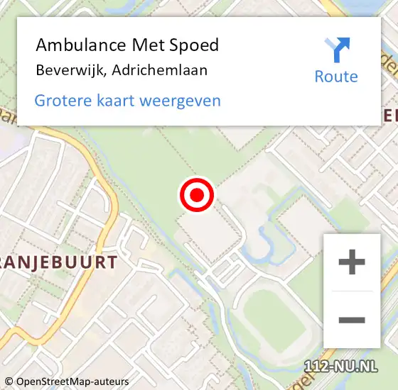 Locatie op kaart van de 112 melding: Ambulance Met Spoed Naar Beverwijk, Adrichemlaan op 9 september 2023 15:57