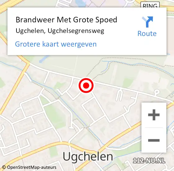 Locatie op kaart van de 112 melding: Brandweer Met Grote Spoed Naar Ugchelen, Ugchelsegrensweg op 9 september 2023 15:57