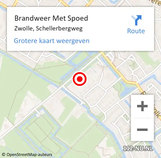 Locatie op kaart van de 112 melding: Brandweer Met Spoed Naar Zwolle, Schellerbergweg op 9 september 2023 16:00