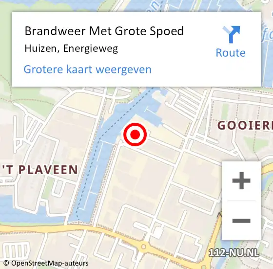 Locatie op kaart van de 112 melding: Brandweer Met Grote Spoed Naar Huizen, Energieweg op 9 september 2023 16:09