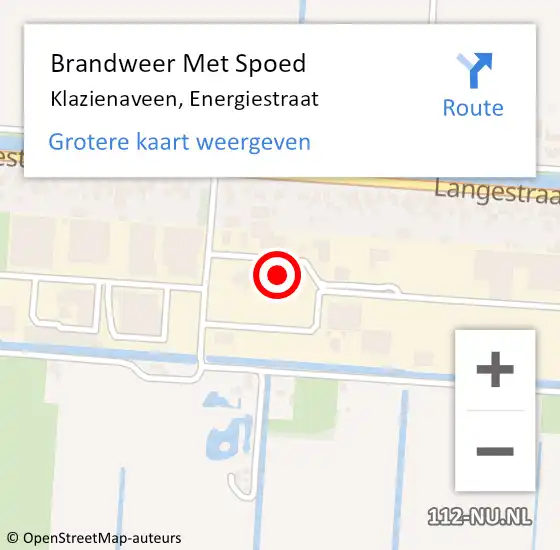 Locatie op kaart van de 112 melding: Brandweer Met Spoed Naar Klazienaveen, Energiestraat op 9 september 2023 16:13