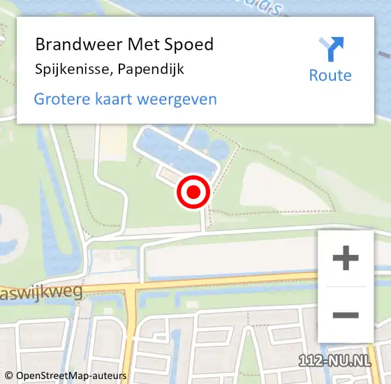 Locatie op kaart van de 112 melding: Brandweer Met Spoed Naar Spijkenisse, Papendijk op 9 september 2023 16:33