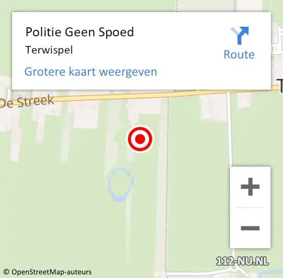 Locatie op kaart van de 112 melding: Politie Geen Spoed Naar Terwispel op 9 september 2023 16:40