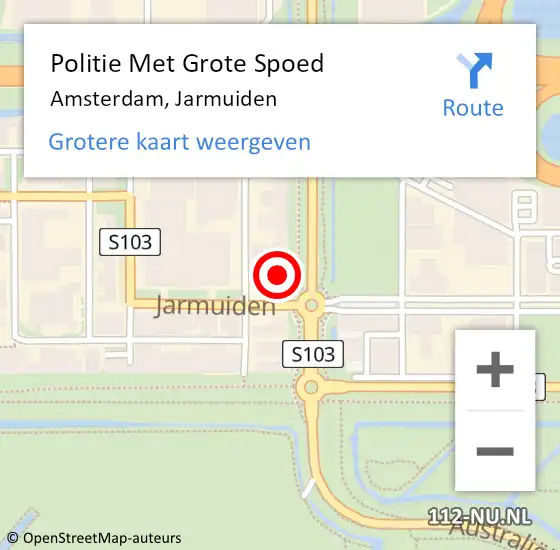 Locatie op kaart van de 112 melding: Politie Met Grote Spoed Naar Amsterdam, Jarmuiden op 9 september 2023 17:09