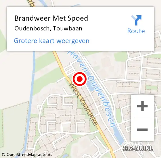 Locatie op kaart van de 112 melding: Brandweer Met Spoed Naar Oudenbosch, Touwbaan op 9 september 2023 17:18
