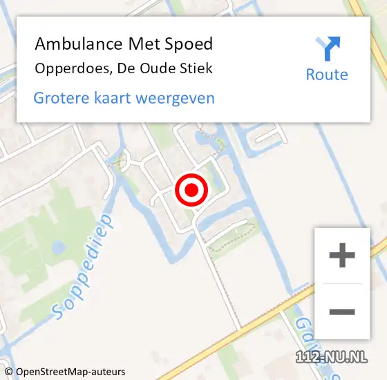 Locatie op kaart van de 112 melding: Ambulance Met Spoed Naar Opperdoes, De Oude Stiek op 7 september 2014 16:04