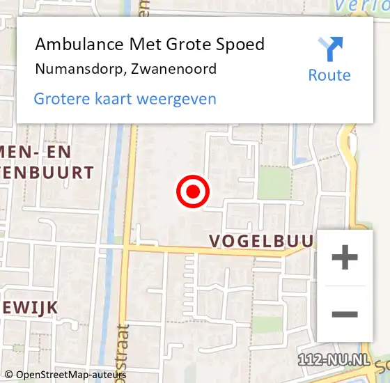 Locatie op kaart van de 112 melding: Ambulance Met Grote Spoed Naar Numansdorp, Zwanenoord op 9 september 2023 18:42