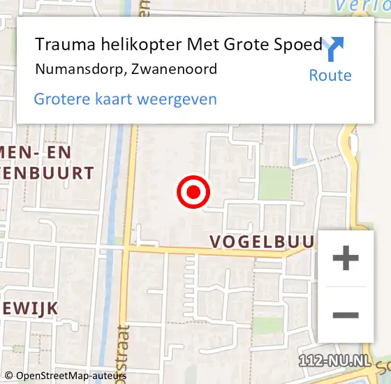 Locatie op kaart van de 112 melding: Trauma helikopter Met Grote Spoed Naar Numansdorp, Zwanenoord op 9 september 2023 18:48