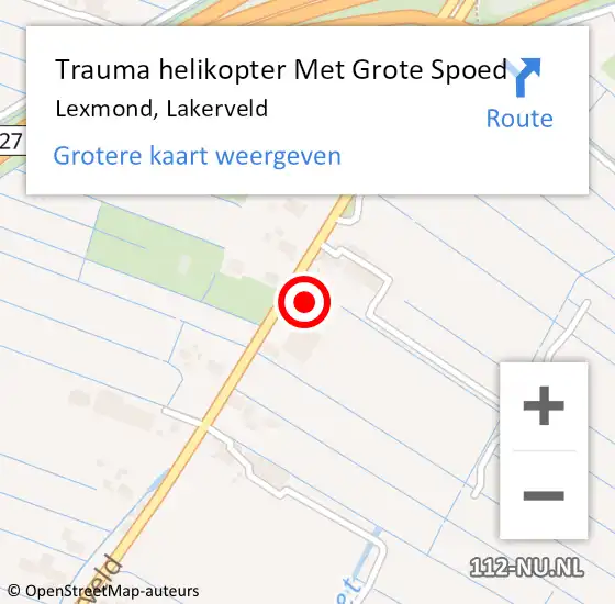 Locatie op kaart van de 112 melding: Trauma helikopter Met Grote Spoed Naar Lexmond, Lakerveld op 9 september 2023 19:15