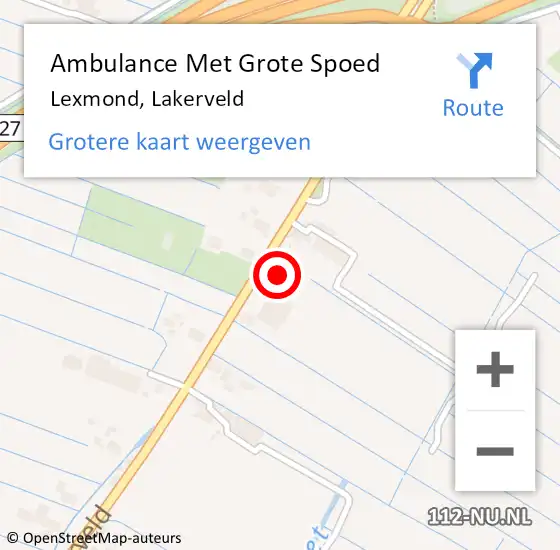 Locatie op kaart van de 112 melding: Ambulance Met Grote Spoed Naar Lexmond, Lakerveld op 9 september 2023 19:15