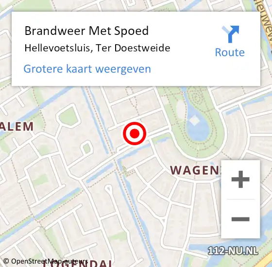 Locatie op kaart van de 112 melding: Brandweer Met Spoed Naar Hellevoetsluis, Ter Doestweide op 9 september 2023 19:34