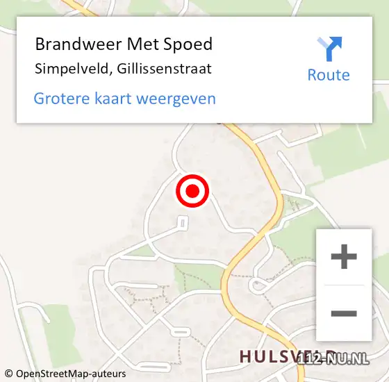 Locatie op kaart van de 112 melding: Brandweer Met Spoed Naar Simpelveld, Gillissenstraat op 9 september 2023 19:36