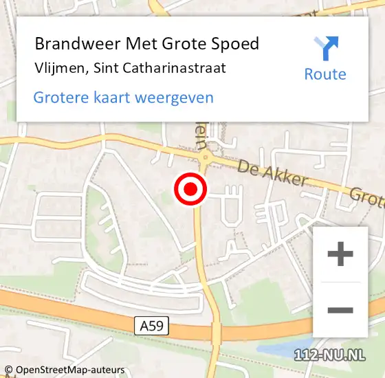Locatie op kaart van de 112 melding: Brandweer Met Grote Spoed Naar Vlijmen, Sint Catharinastraat op 9 september 2023 19:48