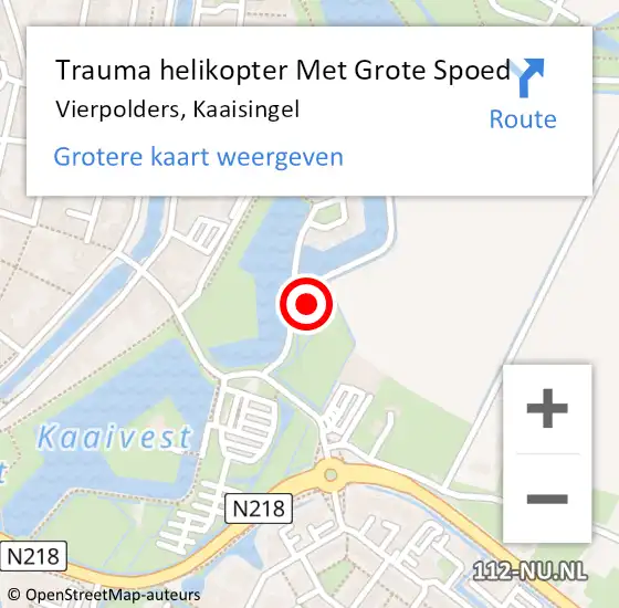 Locatie op kaart van de 112 melding: Trauma helikopter Met Grote Spoed Naar Vierpolders, Kaaisingel op 9 september 2023 20:01